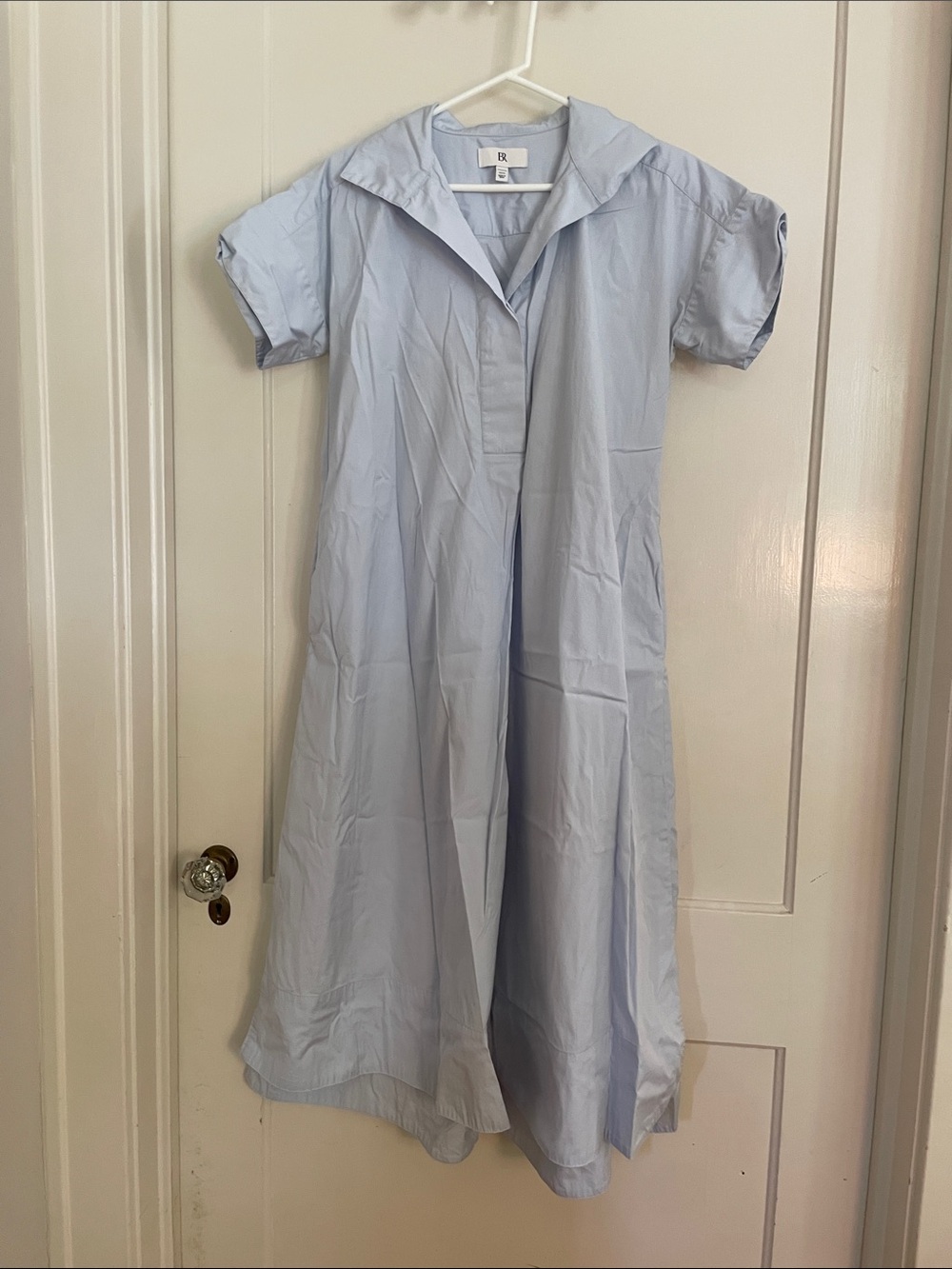 Banana Republic Pale Blue Sailor-Collar Cotton Dress